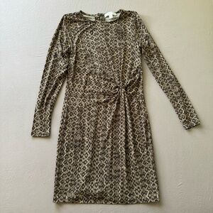 Micheal Kors Knotted Waist Snake Skin Print Dress